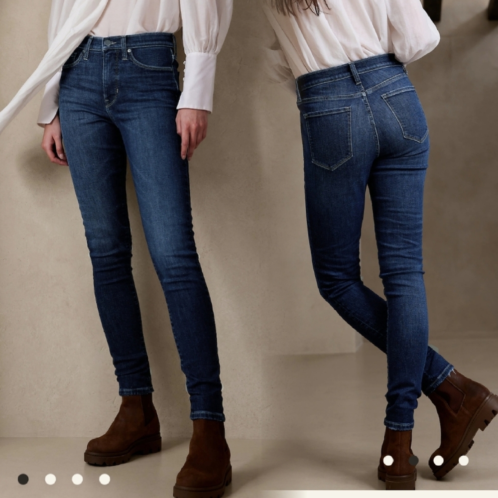 Banana Republic Skinny Fit Denim Dark Wash Jeans 28 Petite